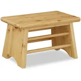 Relaxdays Fußbank, Bambus, bis 100 kg, stabiler Tritthocker, Kinderhocker Bad, Hocker, HxBxT: 20 x 33 x 21,5 cm, natur