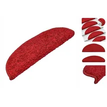 vidaXL Stufenmatten 15 Stk. 65x21x4 cm Rot Halbrund Groß