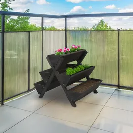 Mendler Pflanztreppe HWC-O15 56 x 56 x 70 cm Anthrazit