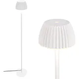 BRILONER - LED Stehlampe mit Touch, dimmbar, Lichtkante, warmweißes Licht, Leselampe, Wohnzimmerlampe, Schlafzimmer Deko, Deckenfluter, Standleuchte, Stehleuchte, 19x124 cm, Altweiß