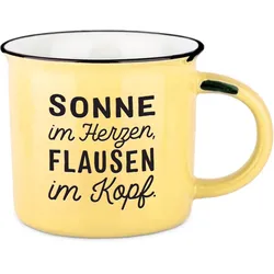 GRAFiK WERKSTATT Vintage Becher Sonne im Herzen - gelb