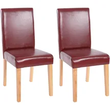 MCW Esszimmerstuhl Littau Kunstleder rot-braun 2er Set