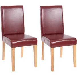 MCW Esszimmerstuhl Littau Kunstleder rot-braun 2er Set