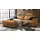 KAWOLA Sofa LOLA Ecksofa Stoff cognac mit motorischer Relaxfunktion Recamiere links - Braun