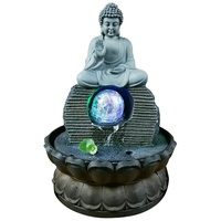 Zimmerbrunnen Buddha Decor Waterscape Brunnen Buddha Wasser Feng Shui Wohn Raum Dekoration mit 4-Farbige LED Für viel Glück zum Geschenk