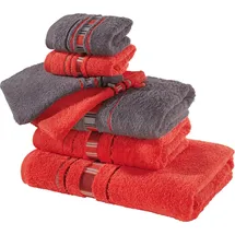 Erwin Müller Achern Walk-Frottier 7-tlg. grau/rot