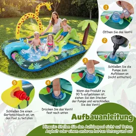 Fantask Dschungeltiere Planschbecken 208 x 178 x 138 cm