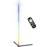 EGLO LED Eck Stehlampe RGBIC, Standleuchte mit Lichteffekten, Gaming Zimmer und Party Deko, Wohnzimmer Stehleuchte mit Fernbedienung, warmweiß RGB, Metall Schwarz