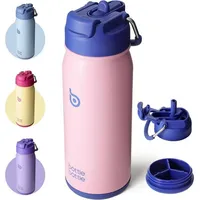 Luxuskollektion Trinkflasche mit Strohhalm Kinder BPA frei Uni Schule