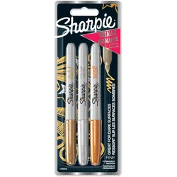 Sharpie 1986006, 3 Stück(e), Bronze, Gold, Silber, Feine Spitze, Bronze, Gold, G