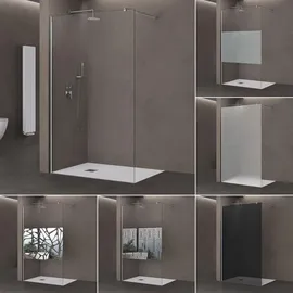 doporro Luxus Duschwand für Dusche Duschabtrennung 130x200cm Walk-In Dusche 10mm ESG-Sicherheitsglas Klarglas inkl. Nanobeschichtung Bremen02K