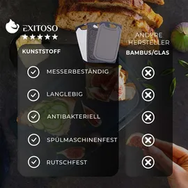 Exitoso Frühstücksbrett Marmor-Optik 6er-Set 15x25cm weiß