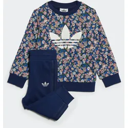 Trainingsanzug ADIDAS ORIGINALS "CREW SET", Kinder, Gr. 68, blau (night indigo, multicolor), Obermaterial: 70% Baumwolle, 30% Polyester, sportlich, Sportanzüge