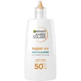 Garnier UV-Sonnenschutzfluid für zu Unreinheiten neigende Haut, Sehr hoher Sonnenschutz mit LSF 50+, Unsichtbares Finish, Ambre Solaire Super UV Niacinamide Daily Fluid, 1 x 40 ml