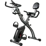SPORTNOW 3 in 1 Heimtrainer Fahrrad Klappbar Leise Liegeergometer mit LCD Monitor Bluetooth Herzfrequenz Sensor Widerstandsband Senioren Hometrainer Fahrrad mit verstellbar Sitz Ergometer Heimtrainer   Aosom