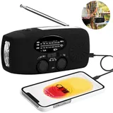 Am/fm-hybridradio – Wiederaufladbar Per Solar, Handkurbel Und Usb – 1000-mah-akku – Notfallradio – Kompaktes Radio Für Camping Und Outdoor-aktivitäten