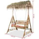 vidaXL Hollywoodschaukel Palmblätter Bambus 2-Sitzer
