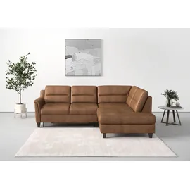 sit&more Ecksofa SIT & MORE "Farö L-Form", braun (cognac), B:251cm H:90cm T:187cm, Sofas, Ecksofa, inklusive Federkern, wahlweise mit Bettfunktion und Bettkasten