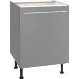 OPTIFIT Unterschrank OPTIFIT "Bern", grau (basaltgrau, basaltgrau), B:60cm H:87cm T:58,4cm, Schränke, Unterschrank, 60 cm breit, mit 1 Tür mit höhenverstellbaren Füßen, mit Metallgriff