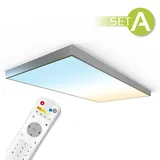 longlifeled gmbh CCT LED Panel 120x60cm Aufbauset 60W 3000K-6000K inkl. Fernbedienung und Aufbaurahmen