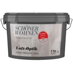 SCHÖNER WOHNEN-FARBE Spachtelmasse „Loft-Optik Effektspachtel“ Farben 4 kg, braun, Spachtelmasse für die Loft-Optik grau Malerwerkzeug