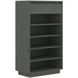 vidaXL Schuhregal Grau 60x34x105 cm Massivholz Kiefer