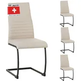 Albatros Freischwinger Stuhl Turano Stoff beige 4er Set