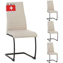 Albatros Freischwinger Stuhl Turano Stoff beige 4er Set