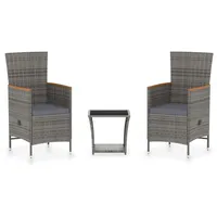 vidaXL Garten-Lounge-Set 3-tlg. grau 3059364