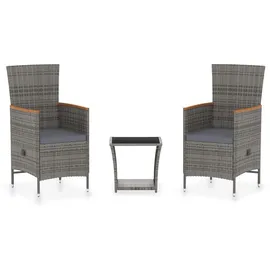 vidaXL Garten-Lounge-Set 3-tlg. grau 3059364