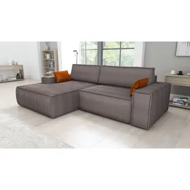 mebloland Ecksofa TOR mit Schlaffunktion. Farbe: Ash. - Grau