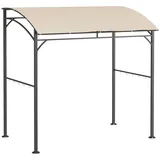 Grillpavillon, Gartenpavillon 215 X 150 X 220 Cm, Metall Mit Haken Für Terrasse, Garten, Hof, Beige