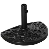 Outsunny Sonnenschirmständer 9 kg Gartenschirmfuß für Schirmmasten Ø35/38/48 mm, Schirmhalter aus HDPE für halbrunde Schirme, Zementfüllung Schwarz