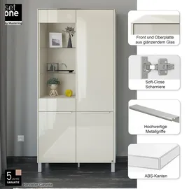 Set One by Musterring Standvitrine Reno 92 x 42 x 197 cm Braun