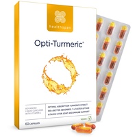 Healthspan Opti-Turmeric | hochfestes flüssiges Curcumin mit 500 mg | unterstützt Knorpelbildung | Superfood | 185-mal besser absorbiert und 7 mal schneller als Standard-Kurkuma | Vegan | 60 Kapseln