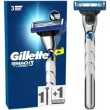 Gillette Nassrasierer Mach3 Turbo 3D, für Herren, 3-fach Klinge, mit 1 Klinge