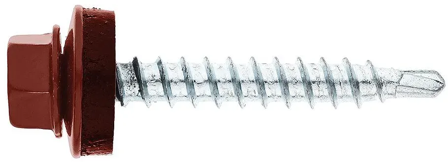 Fassadenschraube MFI Twistec® Colorhead 4,8X80 RAL 8012 VPE: 100 verarb. mit Steckschlüssel 451M8P