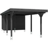 SKANHOLZ Spessart Einzelcarport mit Abstellraum 3,55 x 8,46 m anthrazit