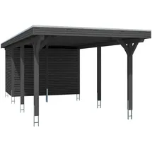 SKANHOLZ Spessart Einzelcarport mit Abstellraum 3,55 x 8,46 m anthrazit
