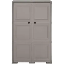 vidaXL Kunststoffschrank 79x43x125 cm Holzdesign Grau