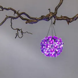 Star Trading Solar-Hänge-Deko"Hortensia", pink, 44 LEDs