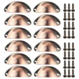maDDma 12 Muschelgriffe inkl. Schrauben 81x35mm Schubladengriff Möbelgriff Farbwahl, Farbe:antik-kupfer gebürstet
