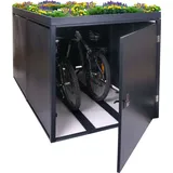 MCW Fahrradgarage mit Pflanzkasten, abschließbar, verzinkter Stahl, 125x113x208cm, anthrazit