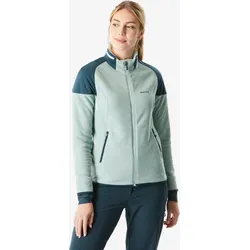 Fleecejacke Damen warm Winterwandern - SH500 Mountain seladongrün|abgrundgrün XS