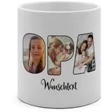PhotoFancy® - XL Tasse 'Opa' - Personalisierte Fototasse mit eigenem Foto und Text - Große Tasse selbst gestalten - Jumbo-Becher XL 500 ml