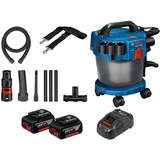 Bosch GAS 18V-10 L inkl. 2 x 4,0 Ah Akku + Ladegerät + Zubehör-Set 14 tlg.