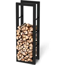 HOME Kaminholzregal Metall 125 x 25 x 40 cm inkl. Ofenhandschuh Schwarz