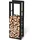 HOME Kaminholzregal Metall 125 x 25 x 40 cm inkl. Ofenhandschuh Schwarz