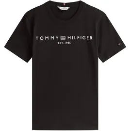 Tommy Hilfiger Reg CORP LOGO C-NK Ss Damen, Kurzarm Strickoberteile, Black (Black), XL - XL