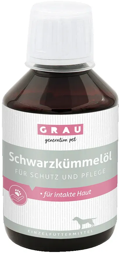 grau Schwarzkümmelöl Nahrungsergänzung für Hunde 250 Mililiter